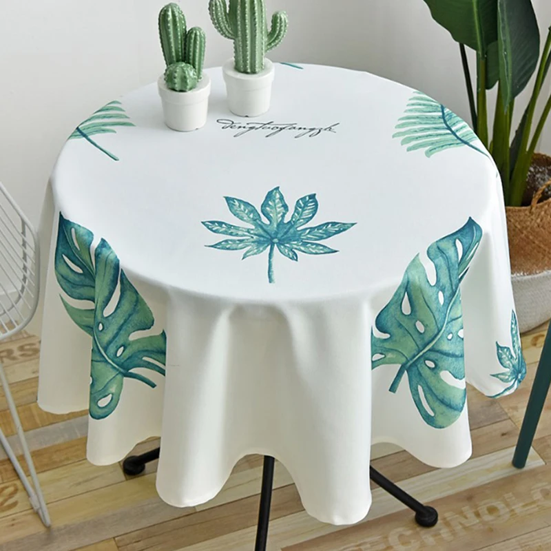 

Simple Waterproof Restaurant Hotel Household Round Table Cloth Nordic Style Round Tablecloth Print Plaid Geometric Table Covers