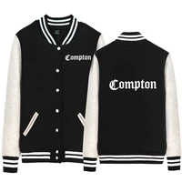 compton gothic font hip hop rap couple clothes man boys full zip autumn winter fleece baseball jackets ziiart