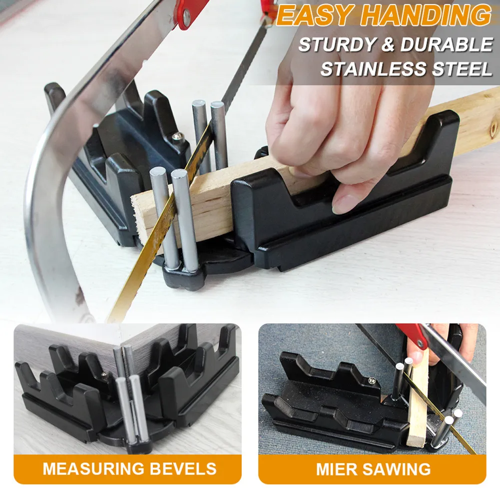 

2-in-1 Mitre Measuring Cutting Tool 90 Degree Right Angle Clamp Fixing Clips Practical Measuring Tools For Carpentry Work