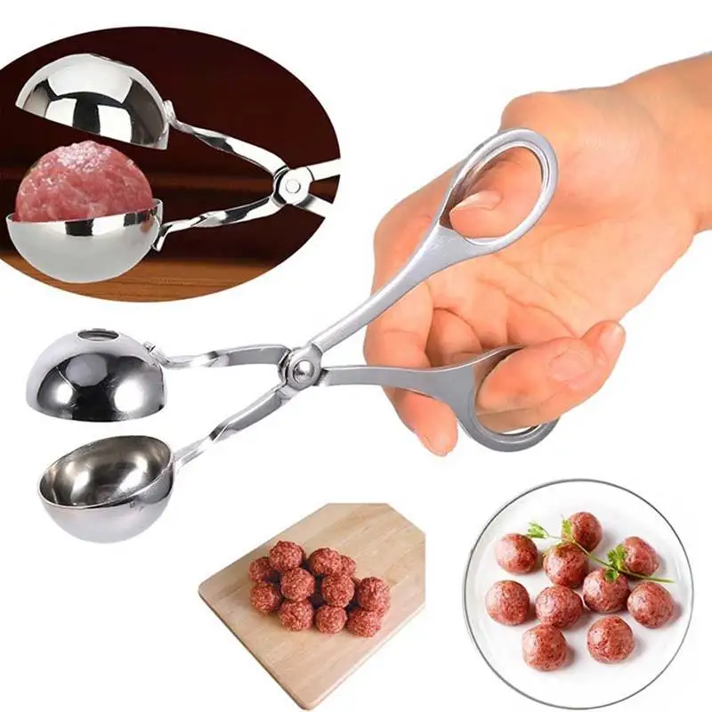 Kitchen Stainless Steel Scoop Meatball Maker Home Mould Clip Spoon Cooking Convenient Small Tool | Дом и сад