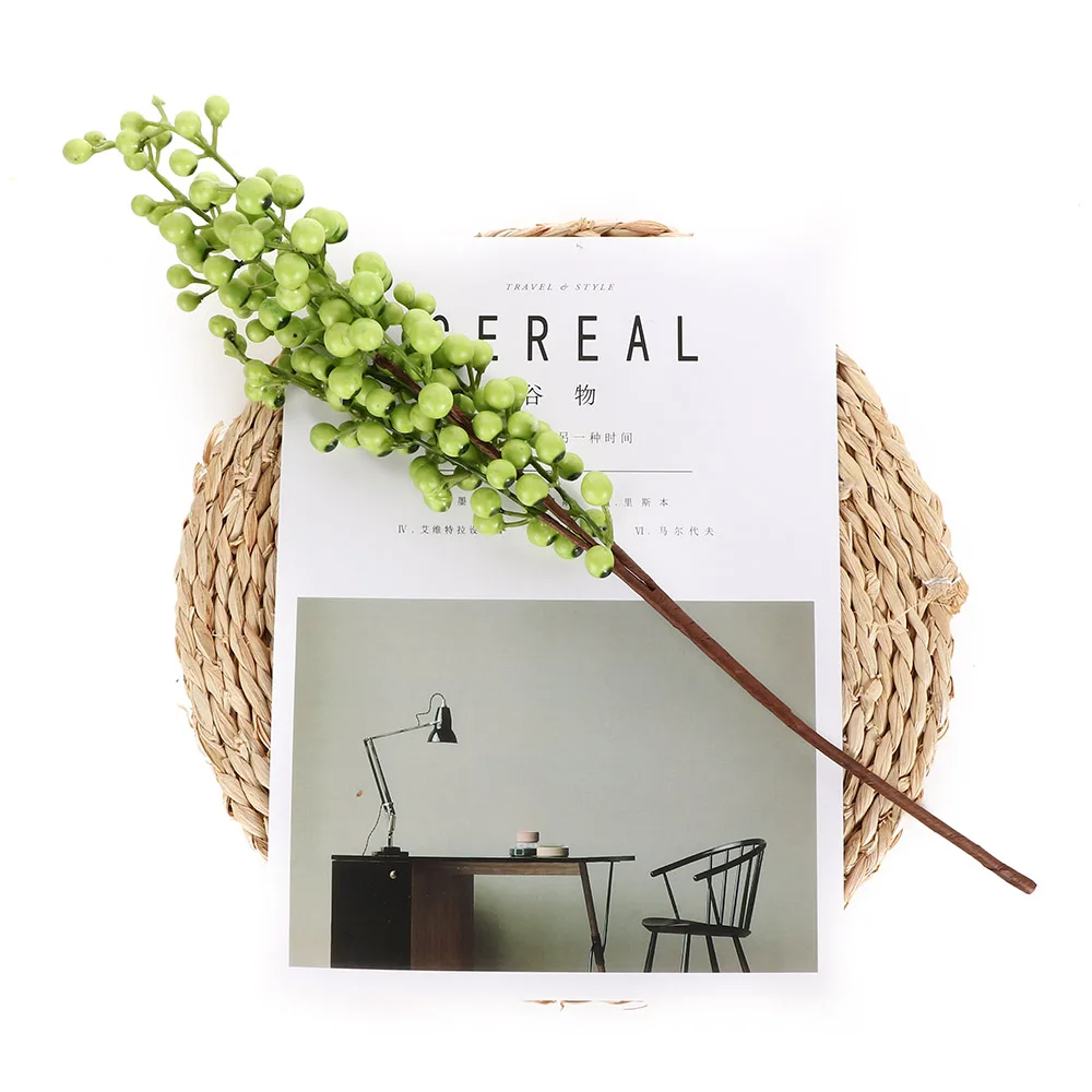 1 ветка искусственных ягод цветок искусственные красные ягоды украшение для дома