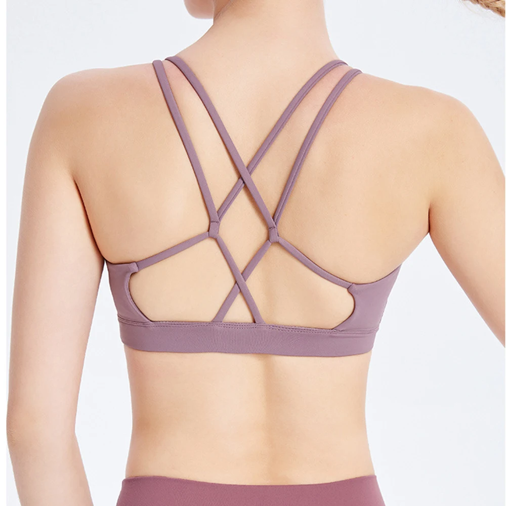 

2020 New Ladies Beauty Back Sling Yoga Bra Underwear Sexy Sports Underwear Women Shockproof Waist Fitness Vest