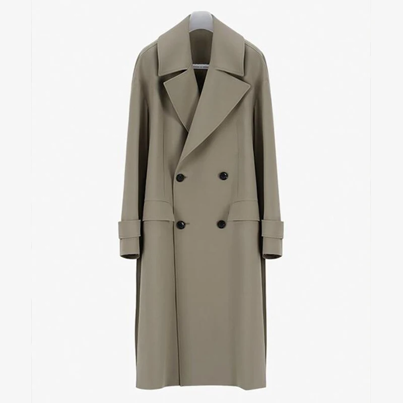 

Тренч мужской однобортный, с длинным рукавом, с поясом, однотонный, 2021