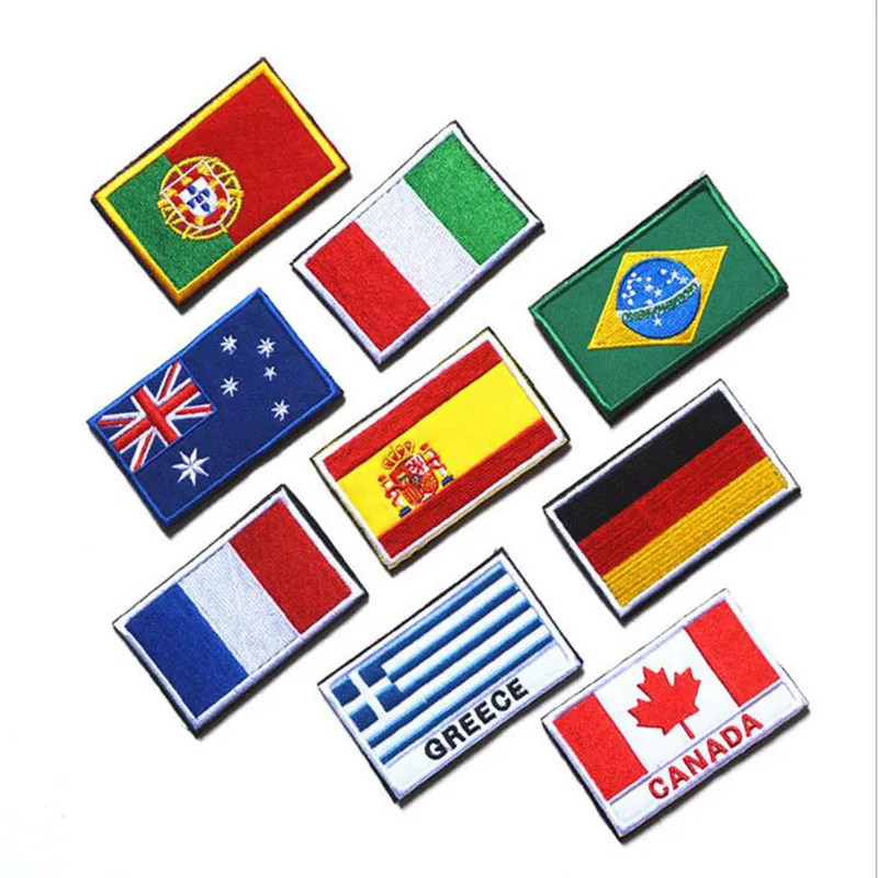 1 шт. глава 3d сплетенные этикетка с палка национальный флаг личность нарукавные