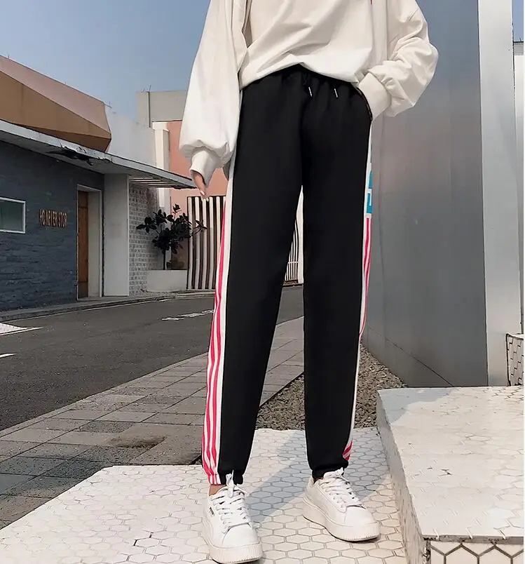 Осенние женские брюки японские Kawaii Harajuku Ulzzang повседневные свободные Ins Harlan повседневные брюки женская одежда для женщин