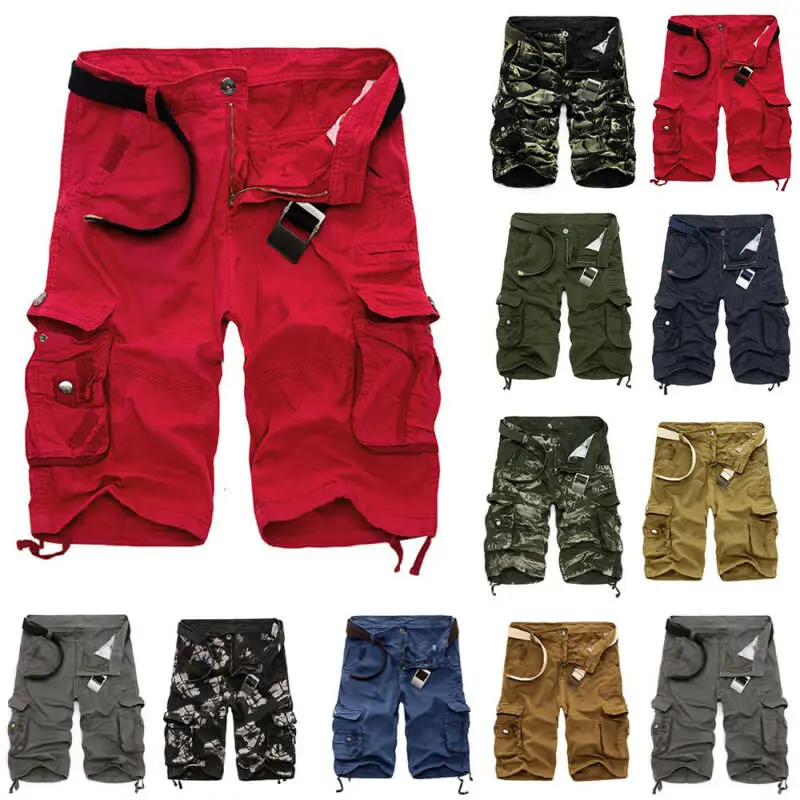 

Mens Summer Holiday Casual Cargo Combat Zip Up Work Shorts Pockets Pants 29-40