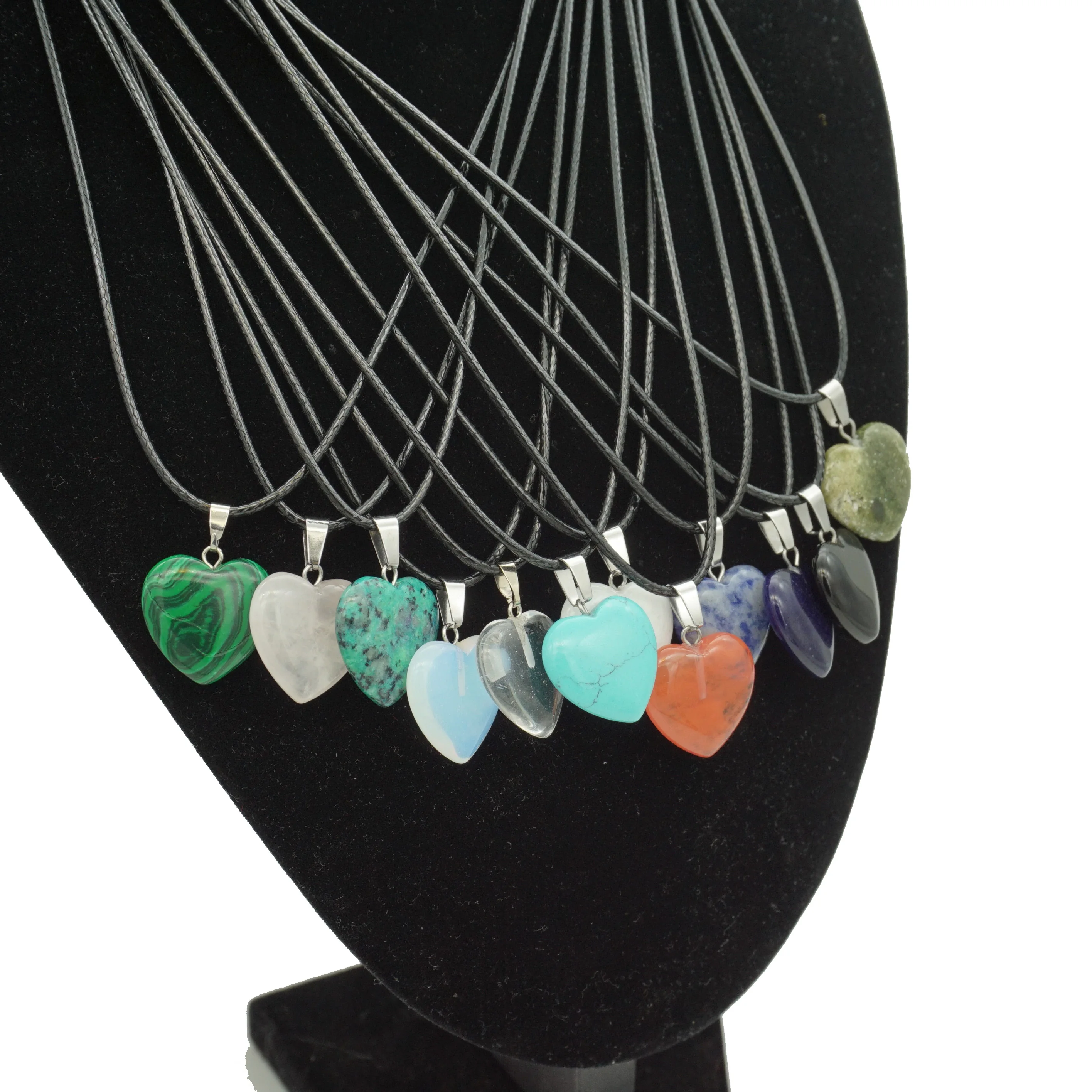 Различные партии натуральный камень кулон сердце Drusy Кристалл Druzy ожерелье из