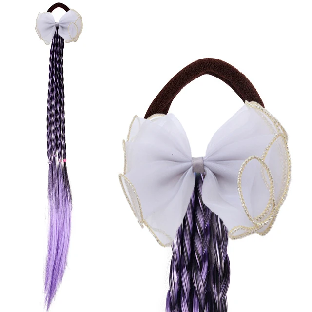 Аксессуары для волос кружевной бант парик веревка девочек длинные хвосты банты
