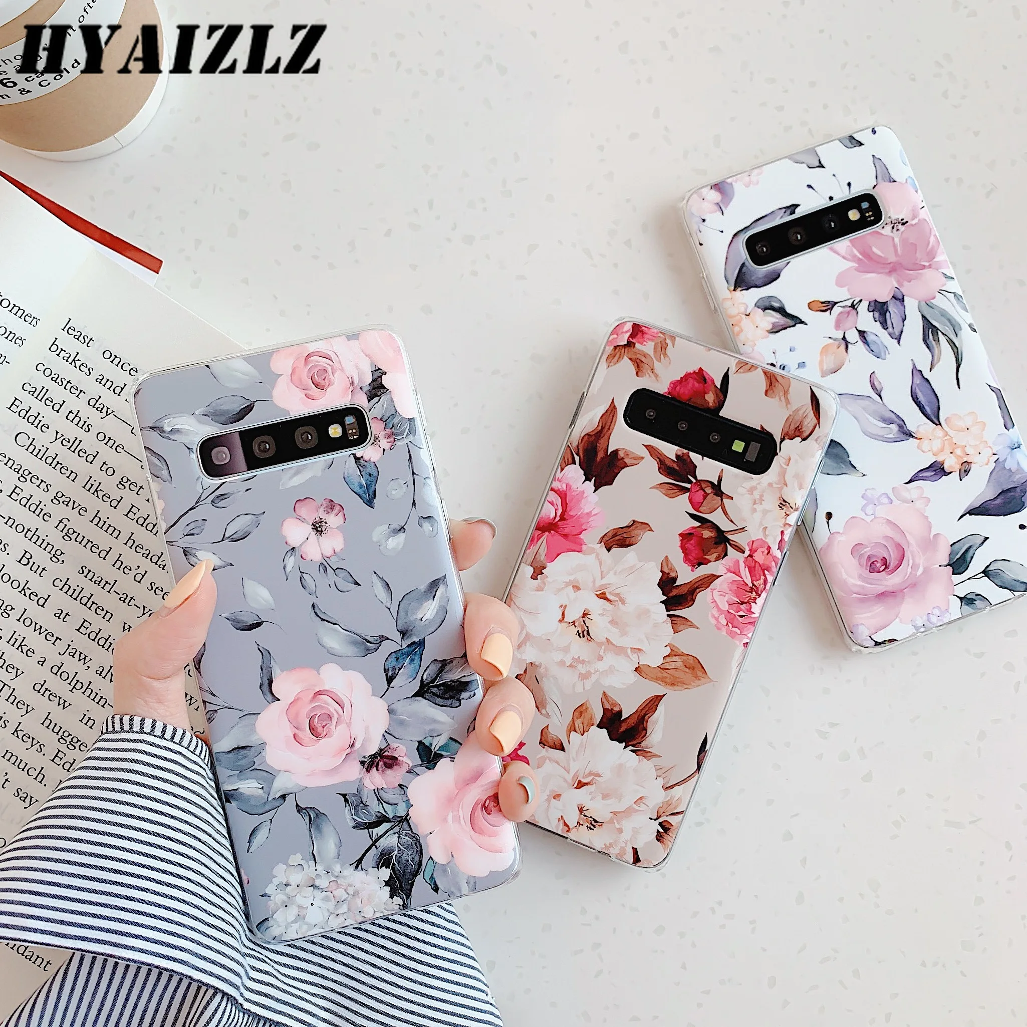 

Flower Leaf Case for Galaxy A71 A51 A41 A70 A50 S20 Ultra Note 10+ S10E S8 S9 Plus Soft IMD Matte Floral Cover Shockproof Funda
