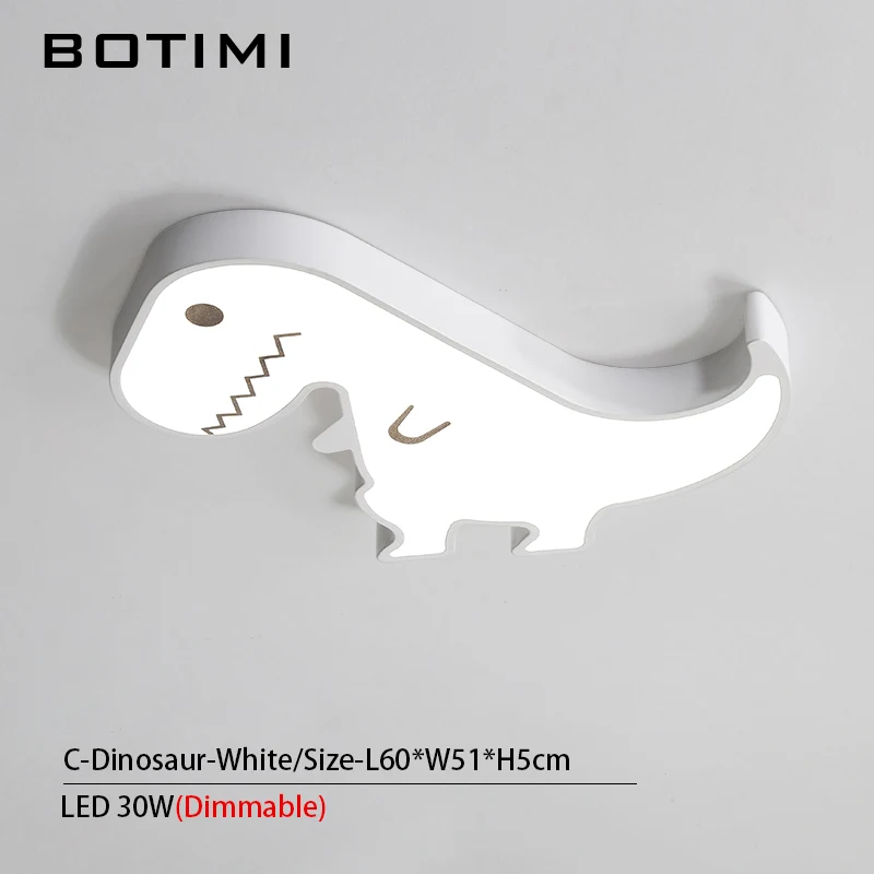 C-White-Dimmable Светодиодный потолочный светильник для детской спальни с изображением BOTIMI из мультфильма, современный желтый металлический потолочный светильник для мальчиков - Цвет корпуса: C-White-Dimmable