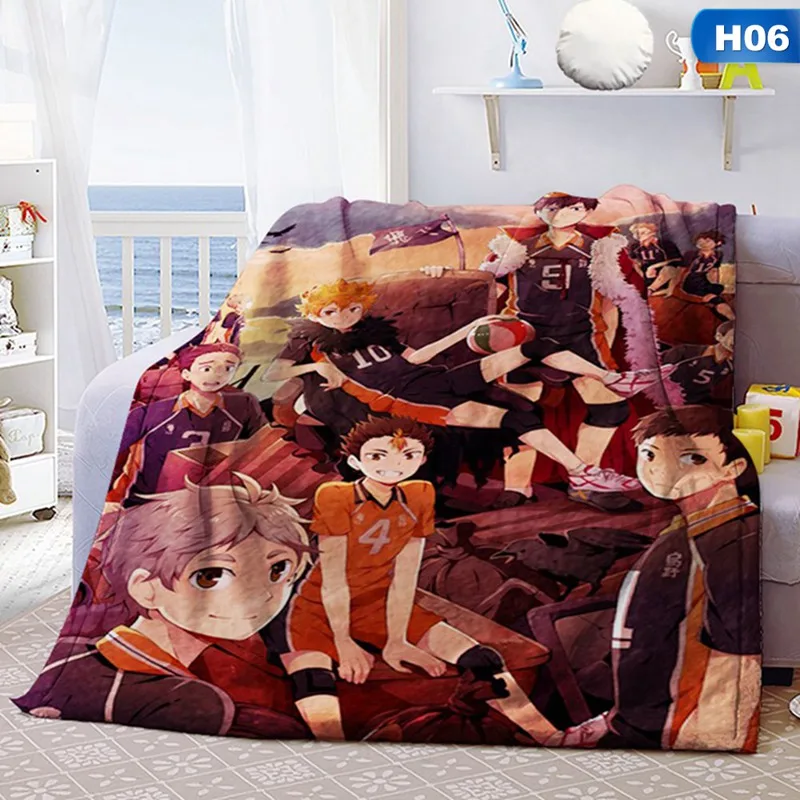 Аниме Haikyuu Одеяло Фланелевая пижама с принтом Спальня стеганное одеяло для