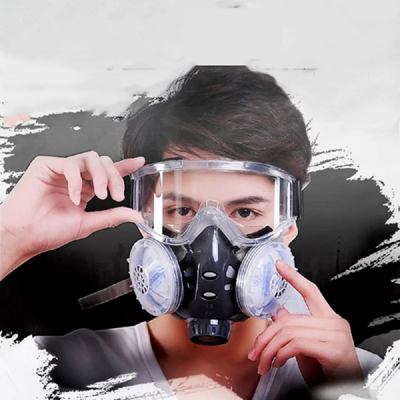

Half Face Mask for Face with Filters Dust Cleaner Spray Paint Formaldehyde Chemical Industry Pesticide Protective Respiratory