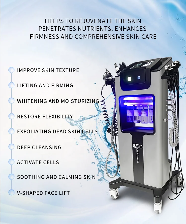 

8 в 1 гидравлическая кислородная струйная машина для очистки кожи лица, Микродермабразия, омоложение кожи, Крио-лифтинг кожи лица и глаз, кос...