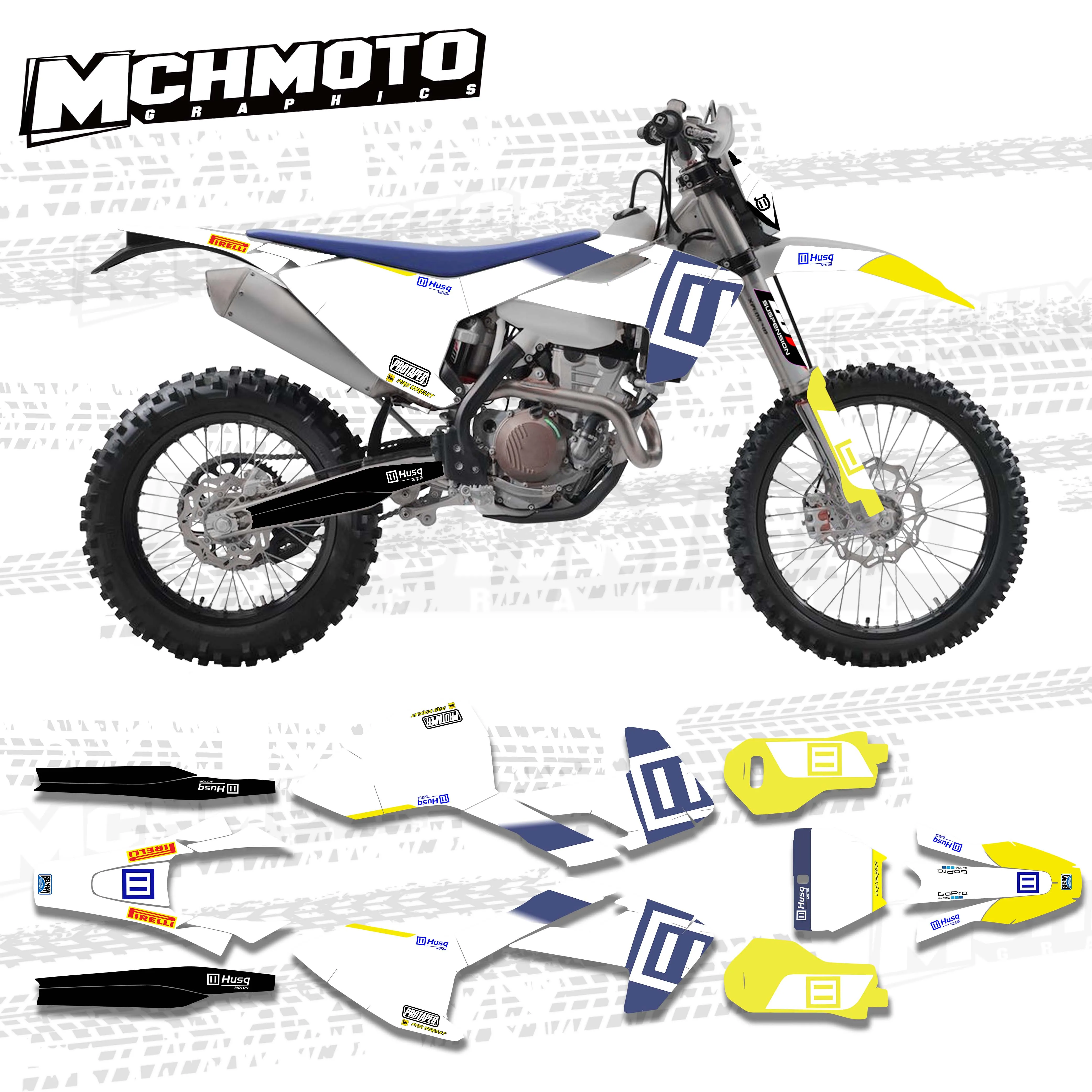 

MCHMFG Decal Sticker Kit For Husqvarna TC FC TX FX FS 2019 2021 TE FE 2020 2022 125 250 350 450 Motocross Racing 3M Graphics 4.3