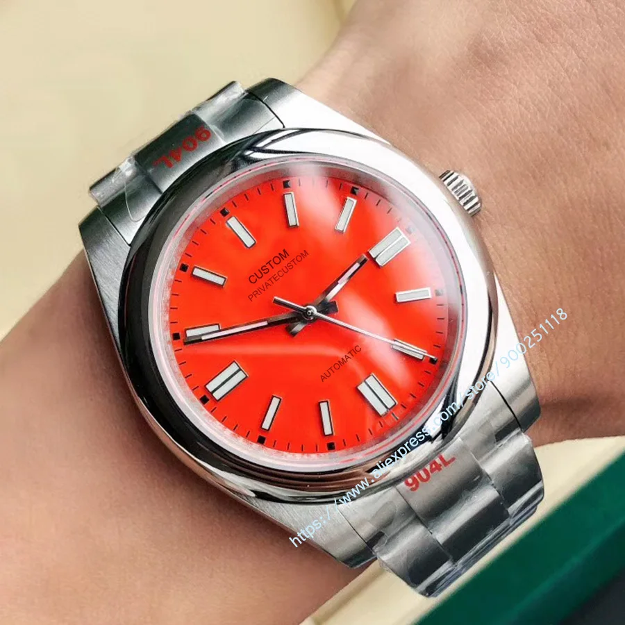 

41mm automatic mechanical watch miyota8215 movement for the Men's watches men 904L stainless steel Sapphire glass blue dial