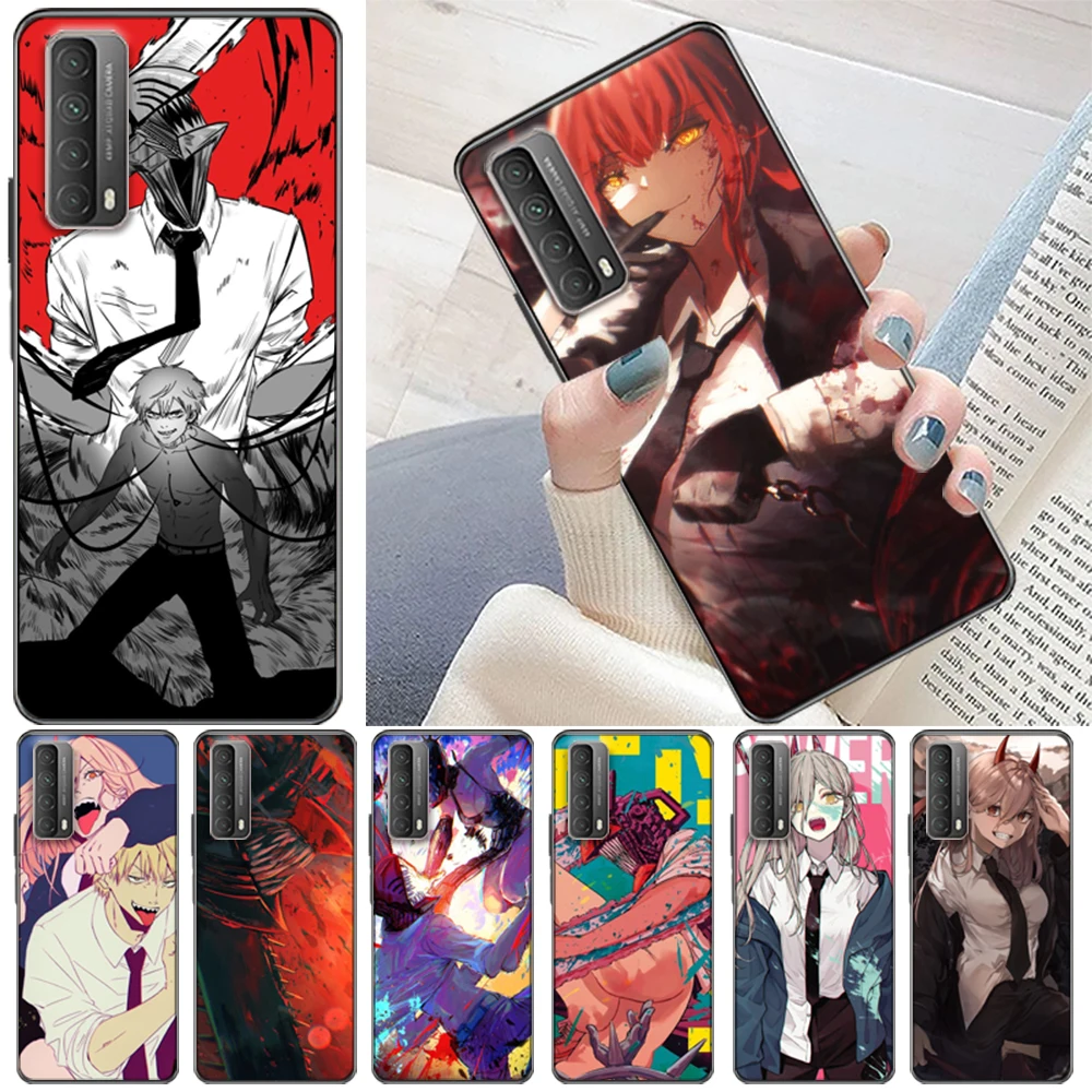 

Cartoon Anime Chainsaw Man Phone Case For Huawei P20 P30 P40 Lite Pro Plus P Smart Z 2021 2019 Chainsaw Man Anime Back Cover