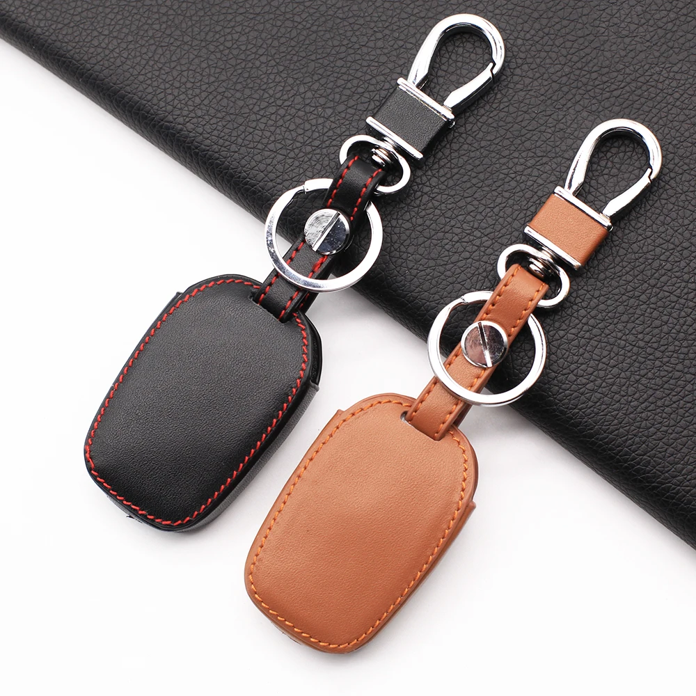 

leather carrying car key case covers For Renault Duster Sandero Captur Logan Clio Laguna Scenic 2016 2017 car accessories