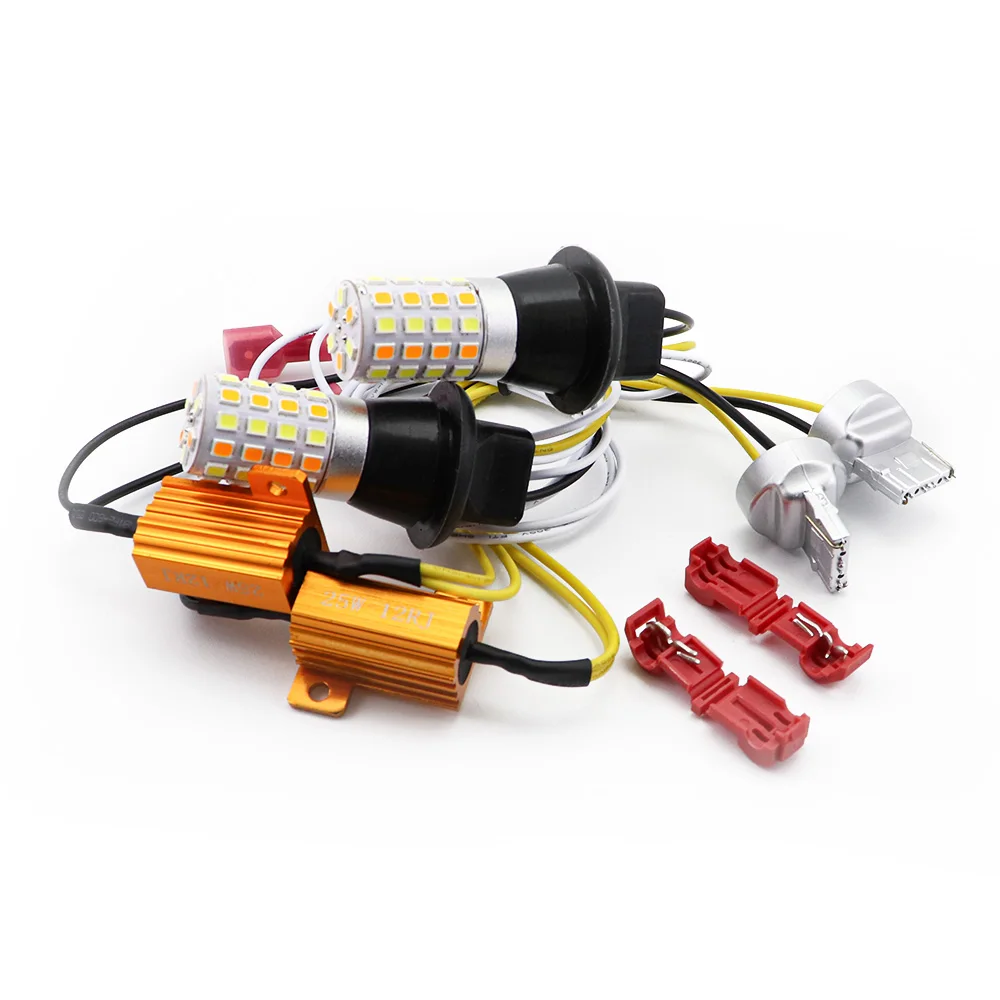 Drl Поворотный Светильник py21w p21w canbus 1156 ba15s p21w светодиодный автомобильный светильник двухцветный drl переключатель 1056 BAU15S лампа ходовой светильник