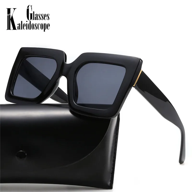 Новинка 2020 Квадратные Солнцезащитные очки Двухцветные прозрачные