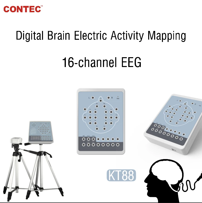 Contec CE Digital Brain Electric Activity Mapping EEG Record KT88 Automatic Analysis ECG Measurement Spo2 Sync Collection | Красота и