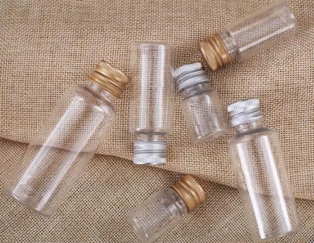 100 шт./лот пластиковая бутылка с алюминиевой винтовой крышкой косметический