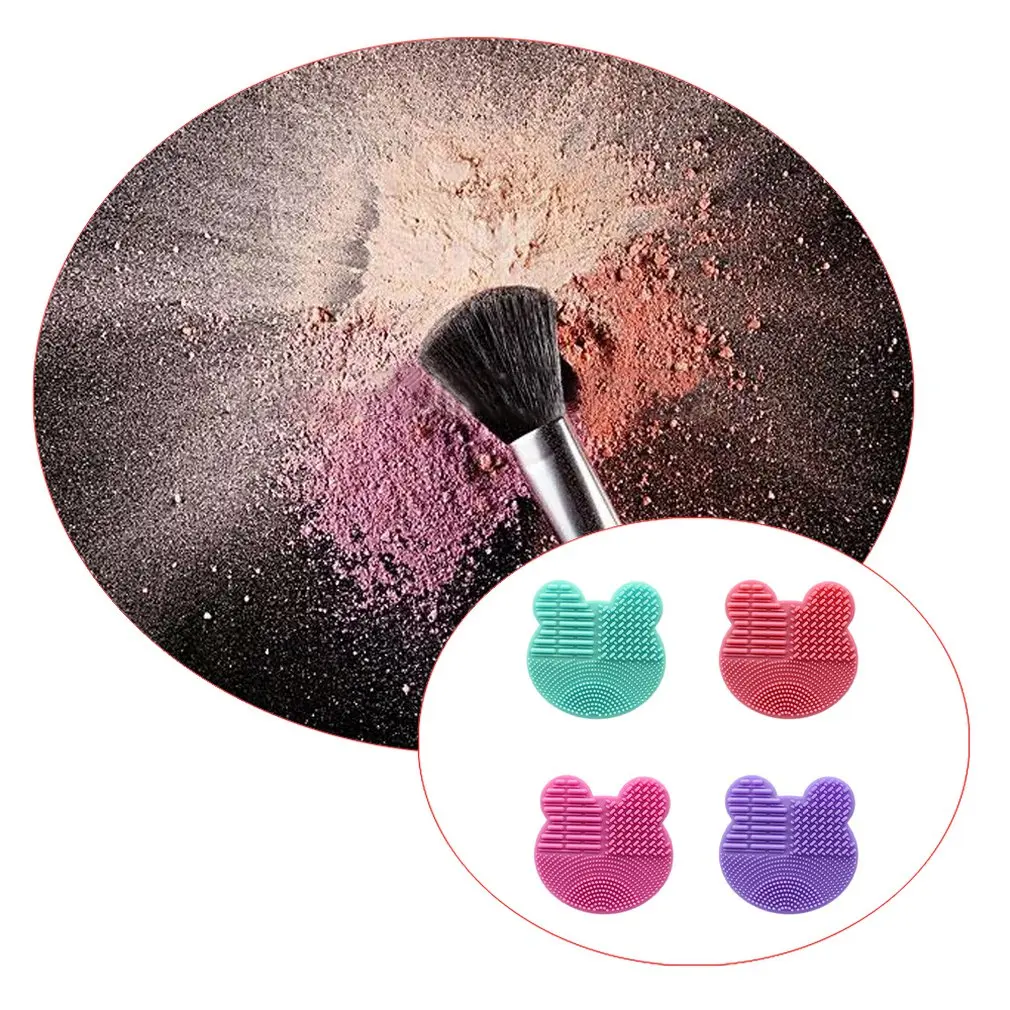 

Lovely Brush Cleaner Washing Brush Pad Cleaning Mat Makeup Brush Cleaner Universal Make up Tool Scrubber Box