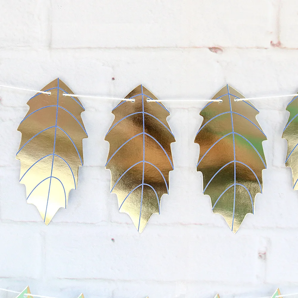 1 комплект листья бумага флаг баннер и флаги гирлянда цветочные баннеры сделай