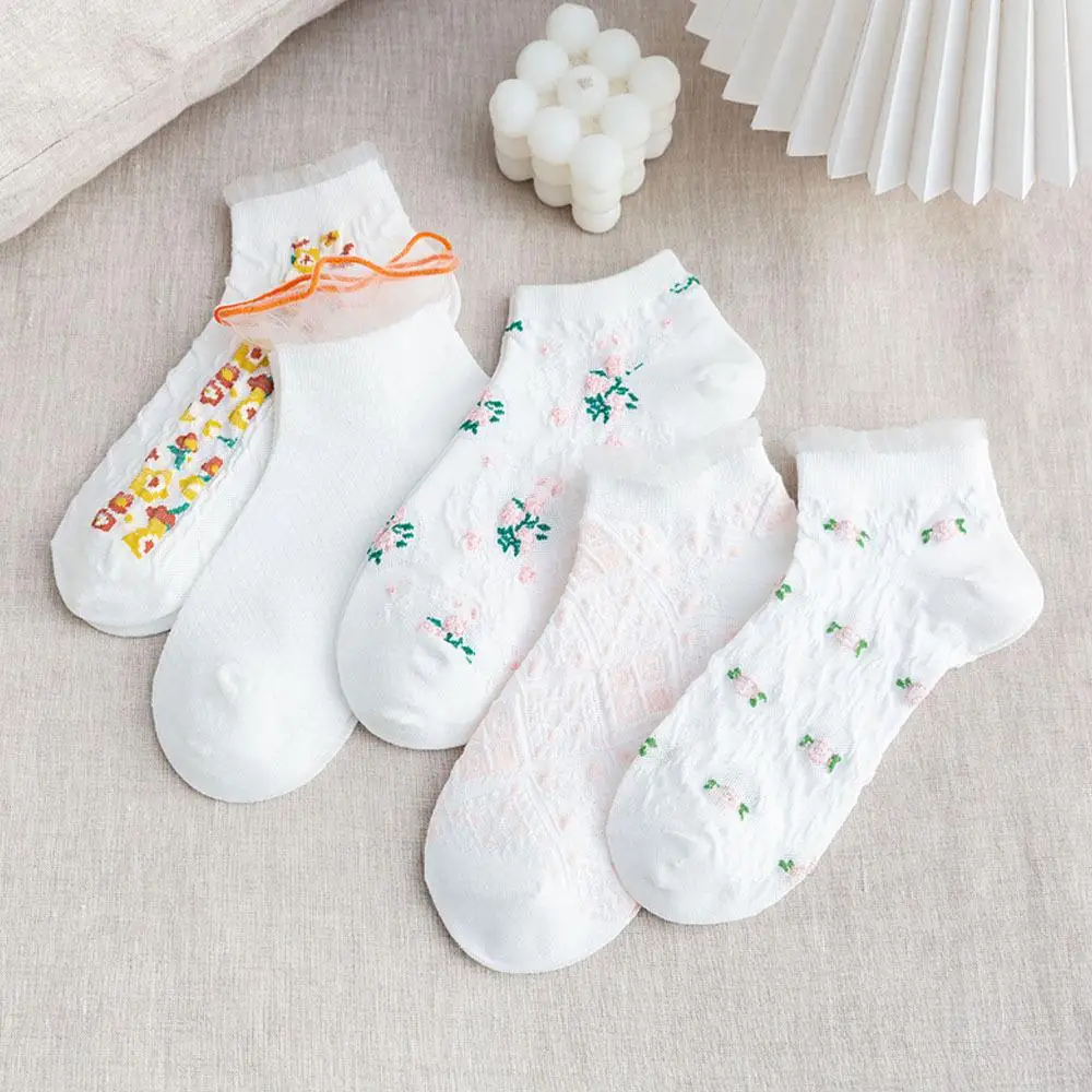 

New Spring Summer Vintage Socks Cotton Socks Female Sweet Summer Short Sock Slippers Women Casual Comfortable Soft Socks