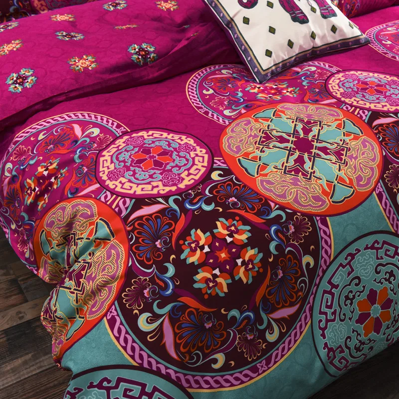 Bohemian duvet cover set Queen size 3D comforter bedding King Bedclothes 4pcs bedline wholesale hot sale | Дом и сад