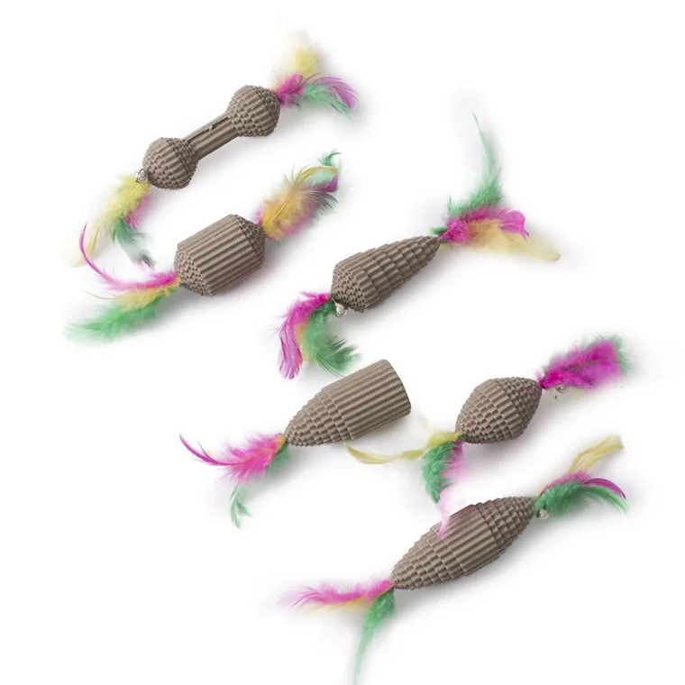 Игрушки для жевания кошек бумажные игрушки котов из гофрированной бумаги с пером