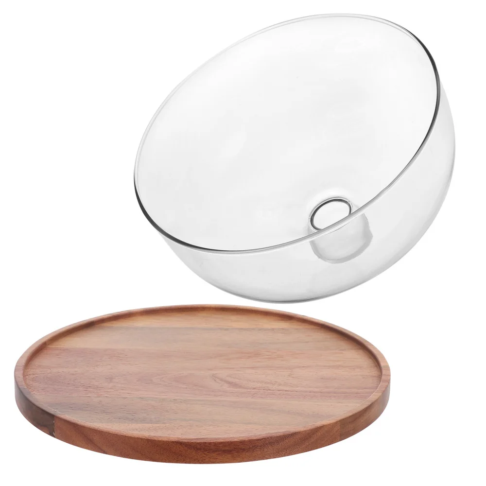 

1 Set Glass Cake Cover Practical Snack Tray Cover Dessert Dome Food Display Tool