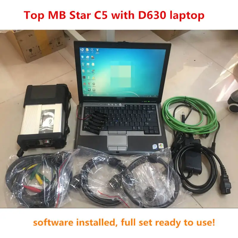 

MB Star C5 Diagnostic tool SD Connect C5 used Laptop D630 320G Software HDD 2020.12V with HHT for MB Star C5 Car Truck repair