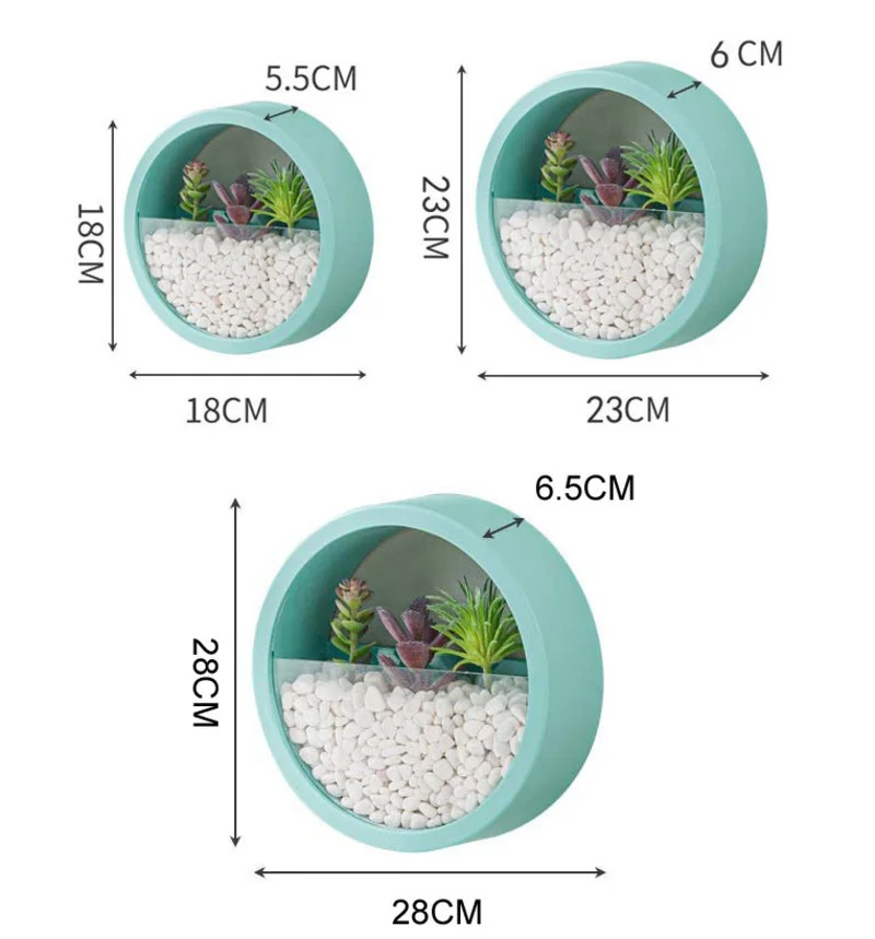 Купить Современная круглая железная настенная ваза, контейнер для домашней комнаты, подвесная корзина, цветочный горшок, Настенный декор, плантат...