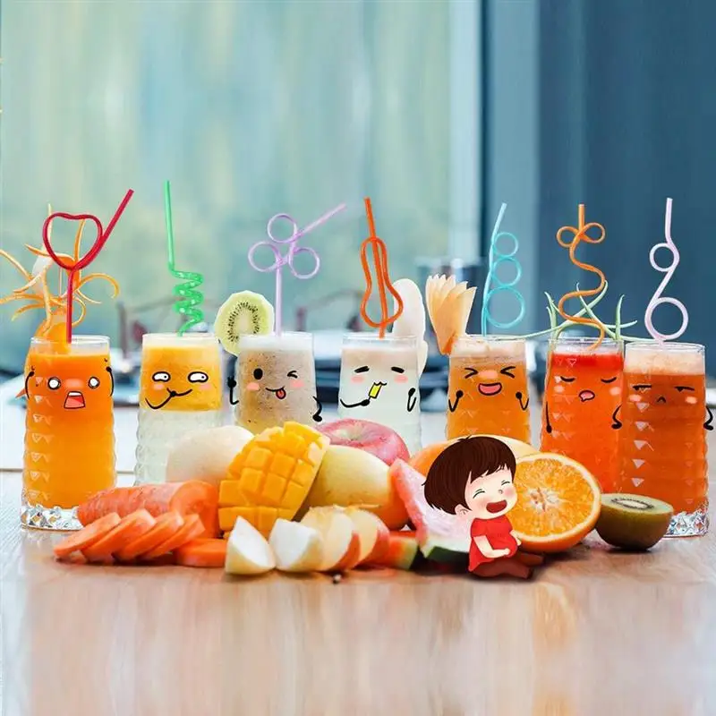 

30Pcs Funny Crazy Straws Colorful Reusable Crazy Loop Straws 0.5cm Diameter Straw Drinking Accessories For Party Supplies
