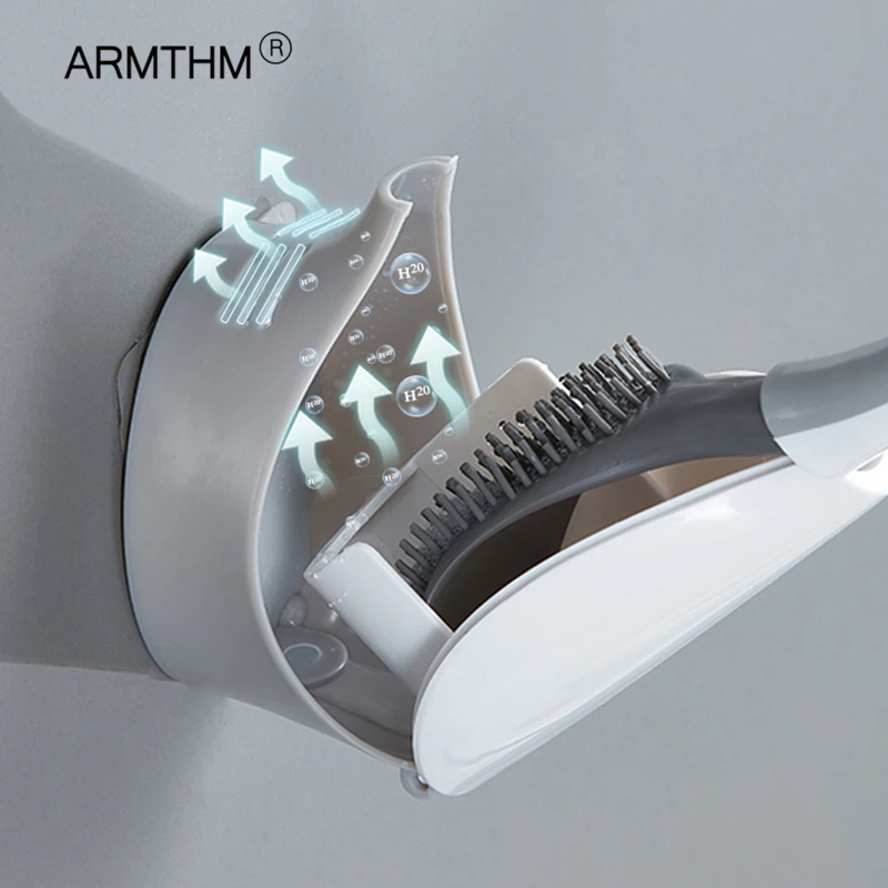 Силиконовая настенная щетка для унитаза с держателем | Дом и сад