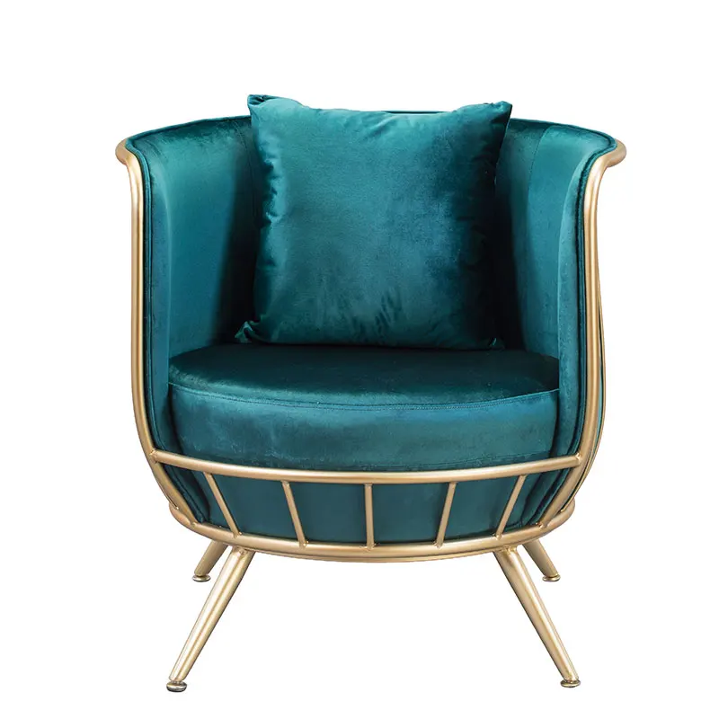 Одноместный стул из нордической ткани железная легкая Роскошная софа простая