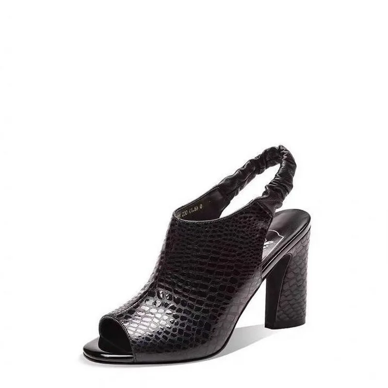 

Microfiber Leather High Heeled Sandals Woman 2020 Summer Heels Shoes Peep Toe Chunky Heel Sexy For Female Korea Style Black Gold