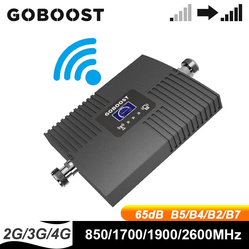GOBOOST усилитель сигнала 2g 3g 4g Сотовая связь Усилитель 850 LTE 1700 1900 2600 МГц Мобильный