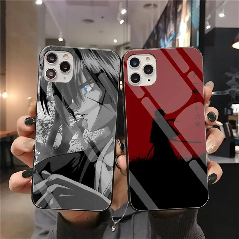 

Anime Rurouni Kenshin Phone Case Tempered Glass For iPhone 12 Pro Max Mini 11 Pro XR XS MAX 8 X 7 6S 6 Plus SE 2020 Cover