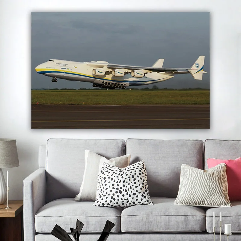 

Antonov super largest cargo aircraft departing fabric posters on the wall picture home art living room decoration