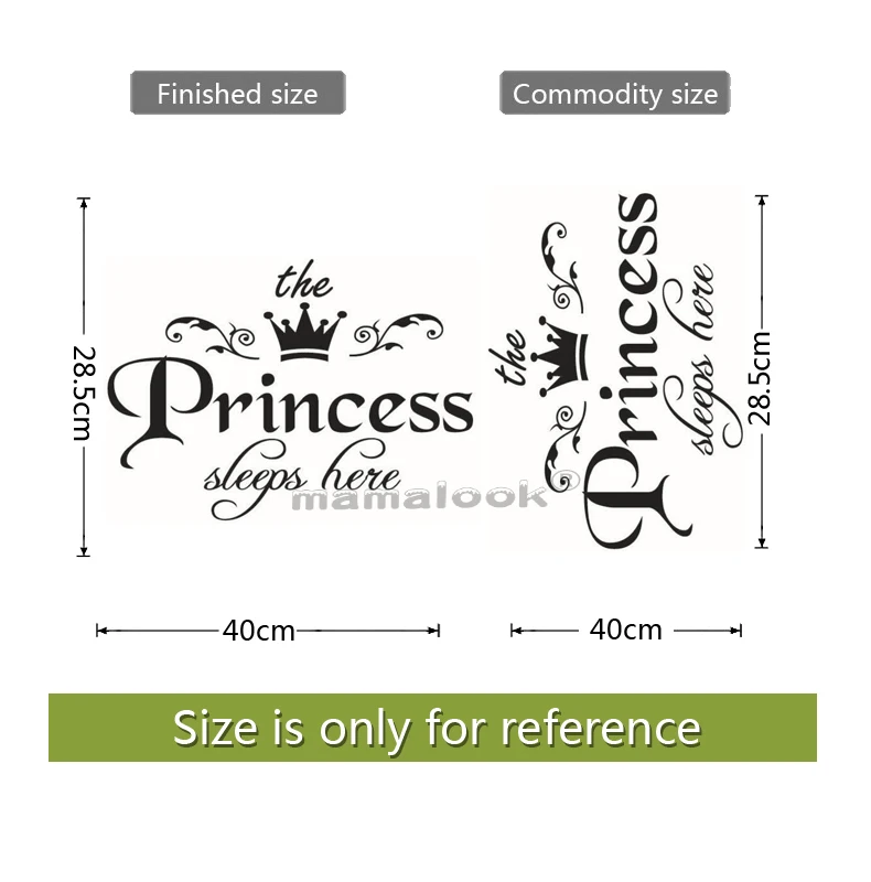 Принцесса спит здесь стикер на стену для девочки комната девочка спальня фон