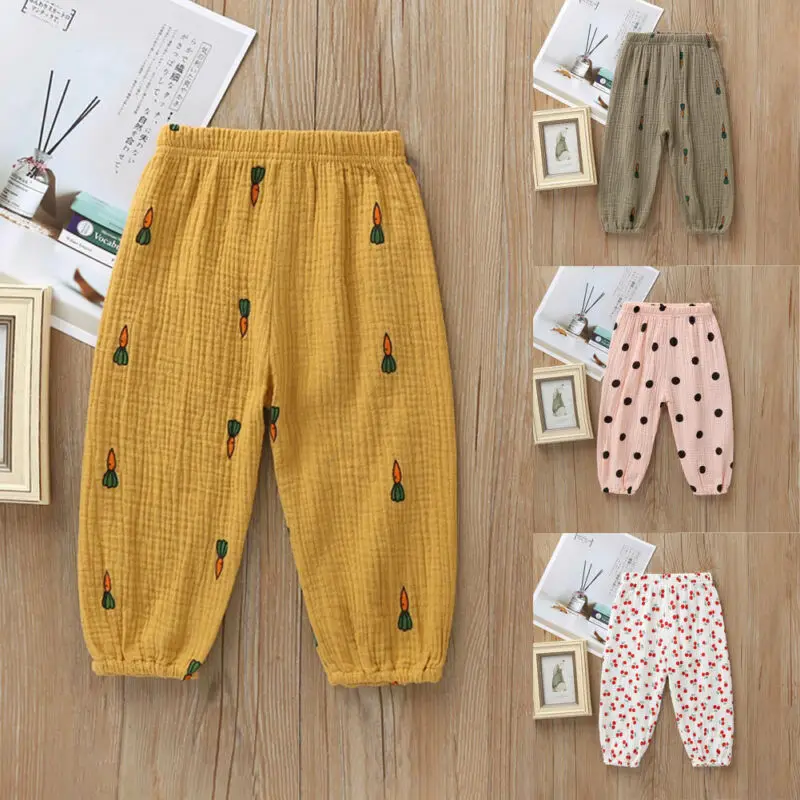 Детские штаны для мальчиков и девочек хлопковые повседневные длинные с