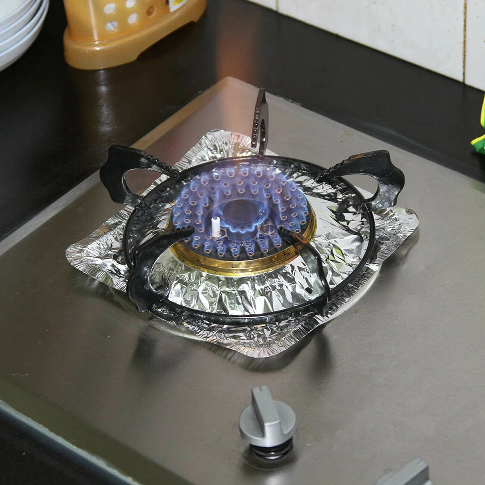 10PCS High Temperature Kitchen Gas Stove Aluminum Foil Paper Tin | Дом и сад