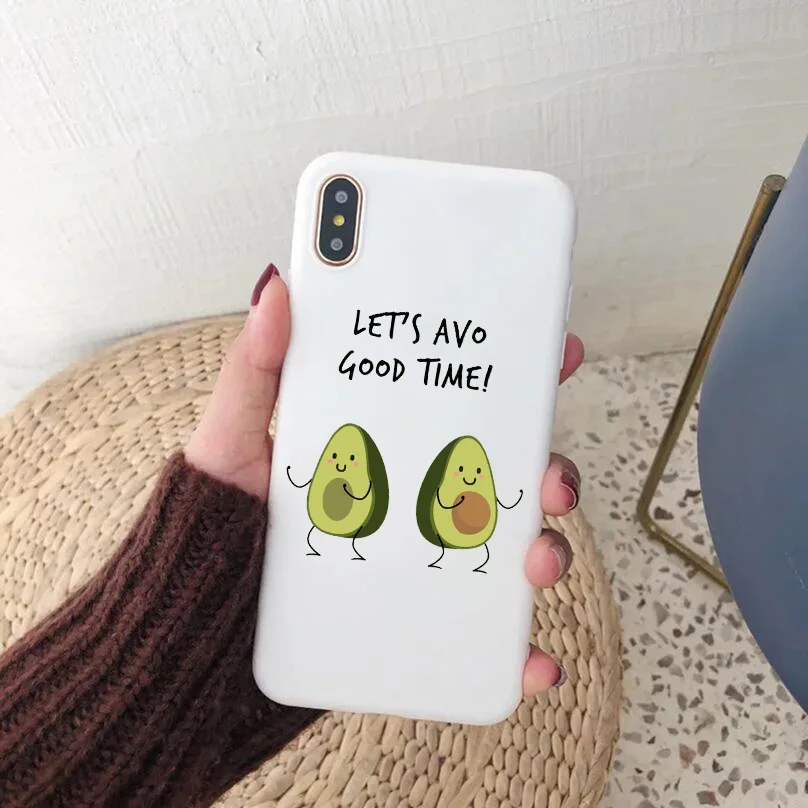 Мультфильм авокадо конфеты белый мягкий силикон чехол для телефона iPhone 11 SE 5 6 6S 7