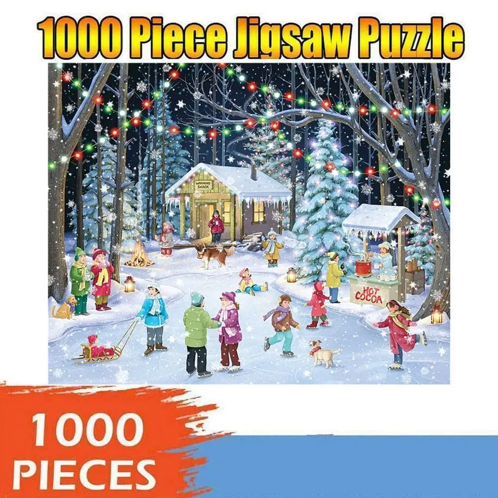 

Счастливого Рождества, подарки, пазл из 1000 частей, большая картина-головоломка для взрослых, образовательная стена детские игрушки головол...