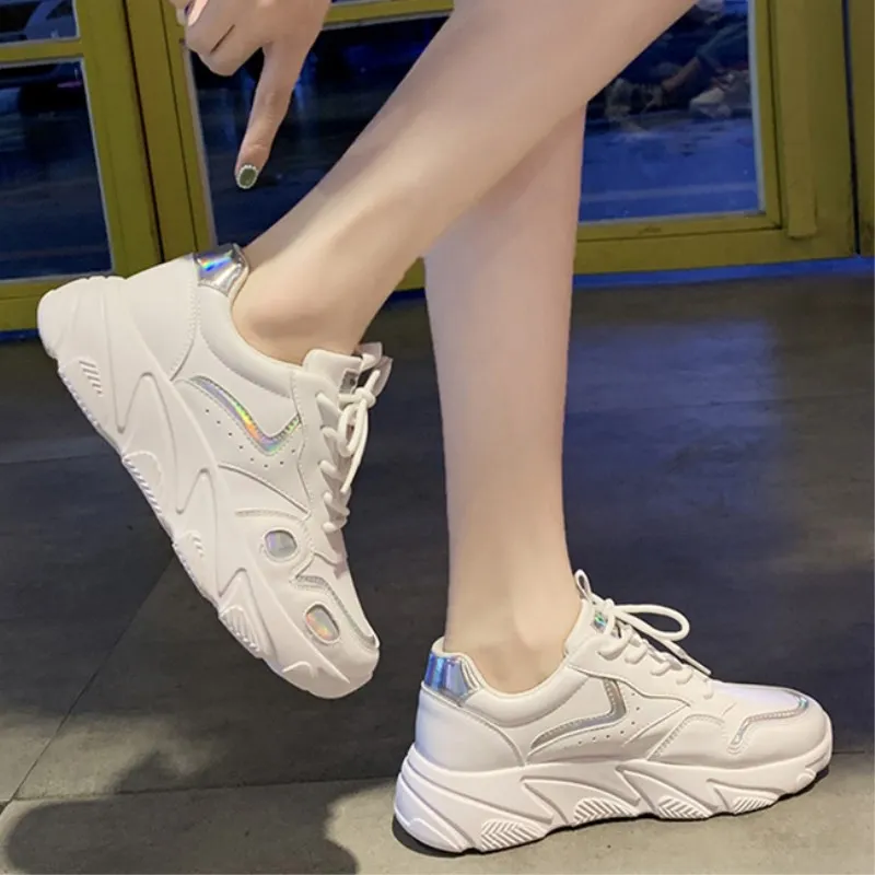 2019 Autumn Women Casual Shoes Mesh Comfortable Woman Platform Sneakers Height Increasing Dad Chunky zapatos mujer | Обувь