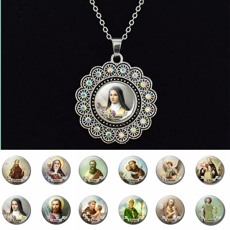 Подвеска Christian 12 Saint подвеска St Therese ожерелье из стекла с кабошоном чокер в стиле