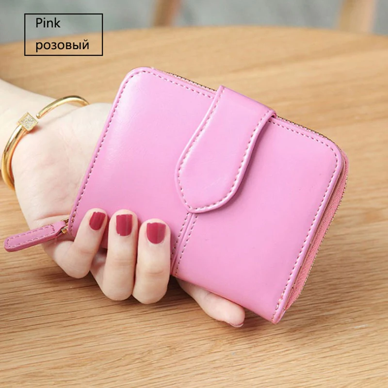 Billfold масло воск натуральная кожаные кошельки для женщин короткий мини-кошелек для клатча Soild монета Карманный с отделениями для карт держатель воловья сумка