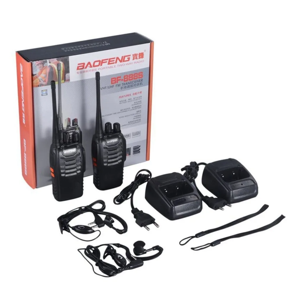 Baofeng BF-888S 2 шт. VHF/UHF портативный fm-приемопередатчик перезаряжаемая рация двухканальная рация 5 Вт 2-way ham radio comunicador EUplu
