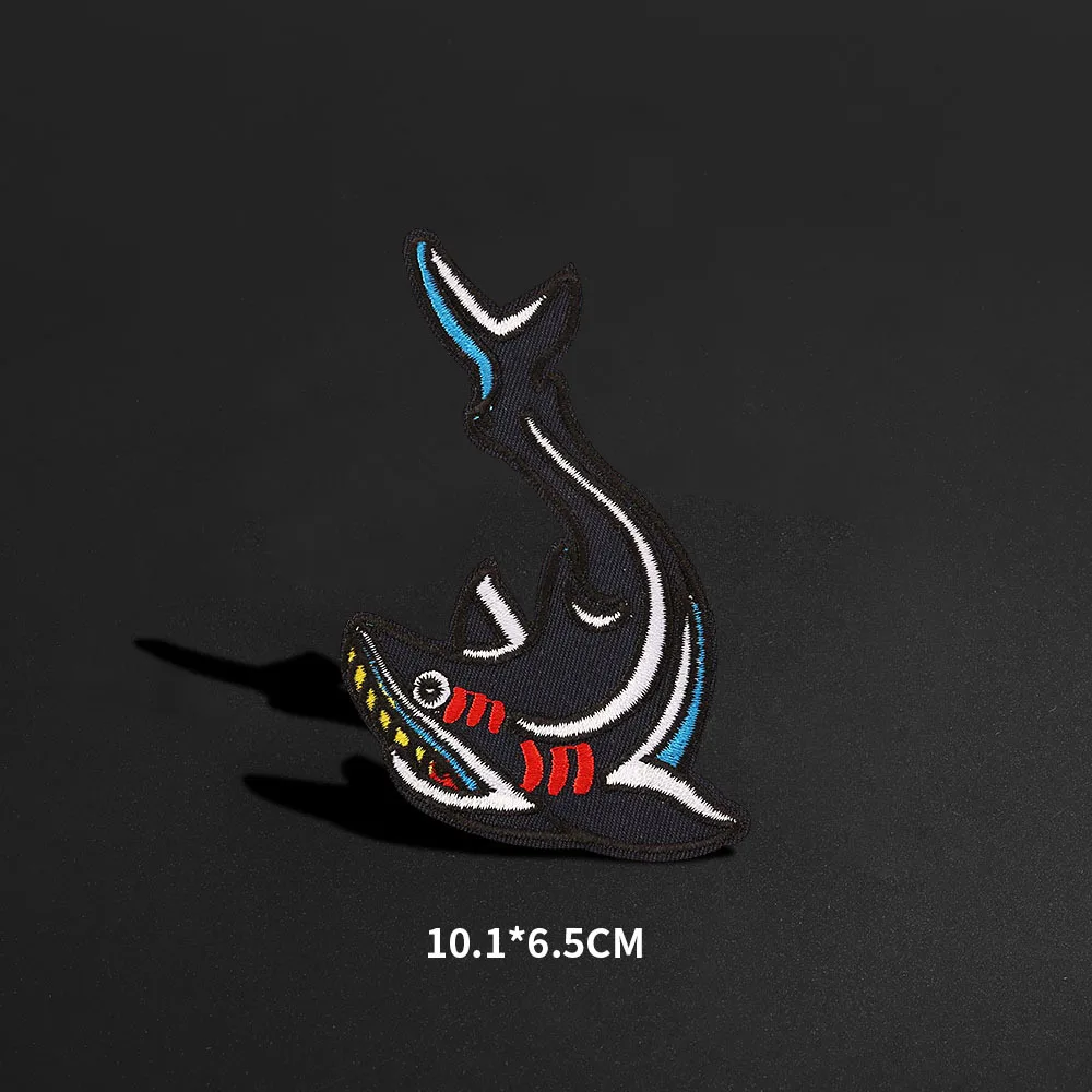 Marine animals and whales Patches For Clothing Animal Leopard head Embroidered Sewing Jackets for Clothes Decor |